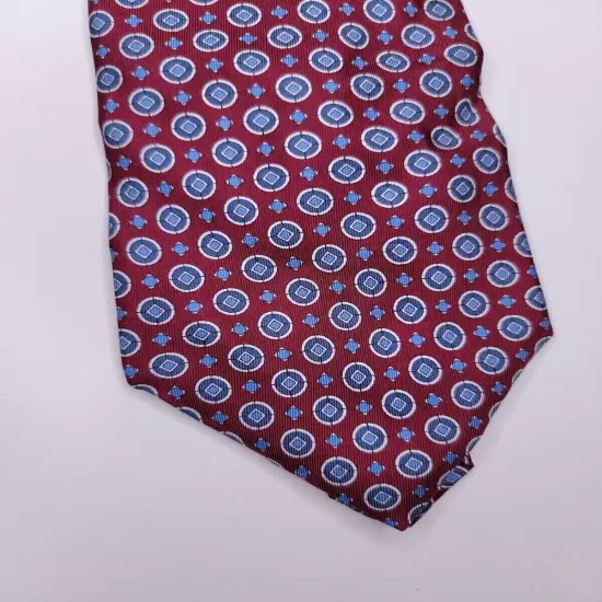 Henry Grethel Mens Formal Necktie 56"Lx4"W Burgundy/Blue Neck Tie