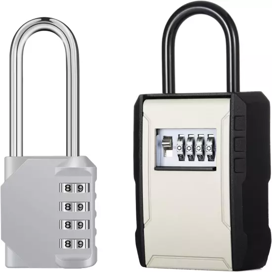 Combination Locker Lock, 4 Digit Outdoor Padlock for Gym, School, Gates, Doors, 