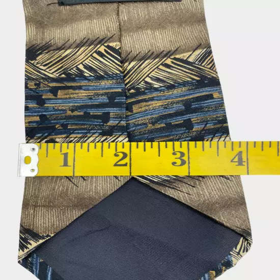 Jones New York Blue Beige Abstract Necktie Silk Tie 3.8" x 55"