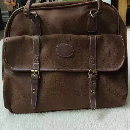 3 Piece Luggage Set Travel Bags XL/Lg/Med Duffels Tote Brown Faux Leather Suede