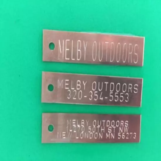 QTY 200-ENGRAVED COPPER TRAP TAGS/TRAPPING SUPPLIES/TRAP/ANIMAL TRAP ID TRAPPING