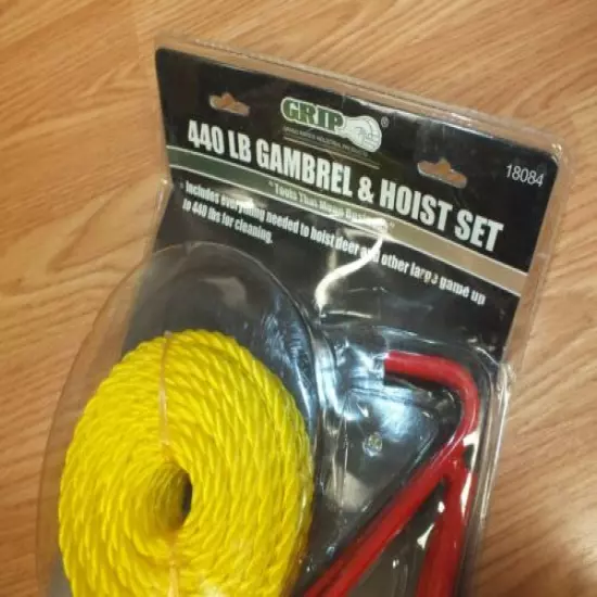 Grip 440 lb Gambrel & Hoist Set Deer Hog Game Tree Hanging Gutting Pulleys