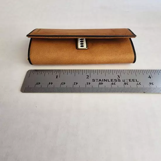 Vintage ROLF's Tan Cowhide Key Case Key Kaddy NIB Tri-fold No Tags