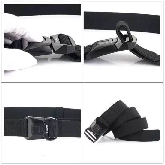 Military Belt for MEN Tactical Strap Waistband Belts Quick Release Buckle Black