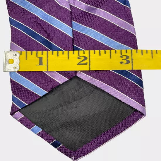 Croft & Barrow Purple Striped Repp Regimental Silk Necktie Tie Men's 3" x 58"