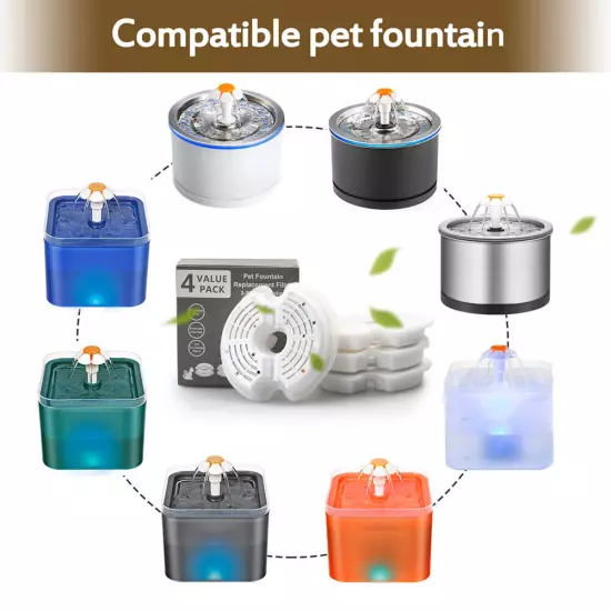 LED Electric Pet Cat Dog Automatic Water Fountain Pet Drinking Dispenser Bowl 2L