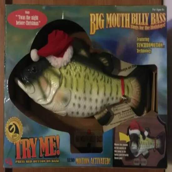 GEMMY Big Mouth Billy Bass Sings for the Holidays! Christmas 2000 Singing Fish