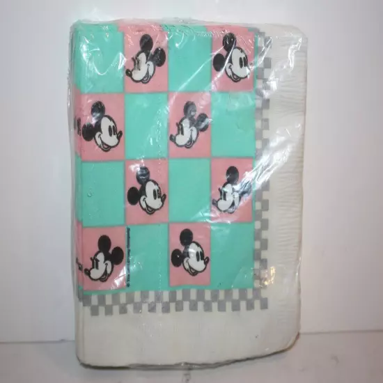 Vtg Disney Mickey Mouse Beverage Napkins Party 50's Diner NOS Gibson 5"x5" Rare