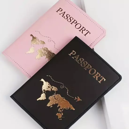 Black & Pink Passport Covers, Simple Elegant Multi-Functional Passport