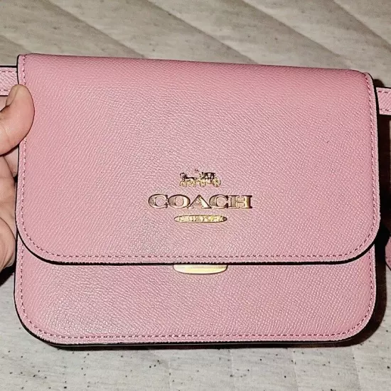 COACH Mini Brynn Crossbody bag in Crossgrain leather Pink - MSRP $298