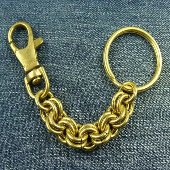 Handmade Solid Brass Key Chain Holder keychains with snap hook keyrings