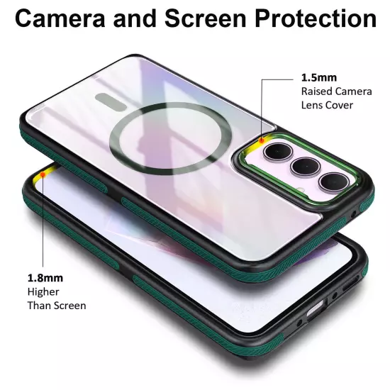 For Samsung Galaxy A15 5G Case Shockproof Magsafe Phone Cover + Lens Protector