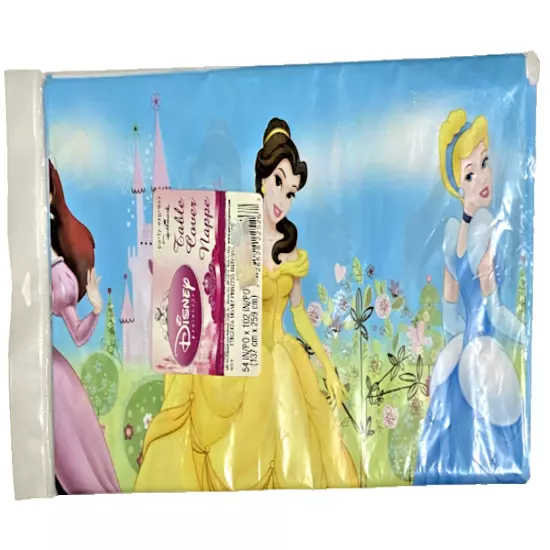 DISNEY PRINCESS Fairy-Tale Friends Plastic Table Cover Tablecloth 54”x 102”