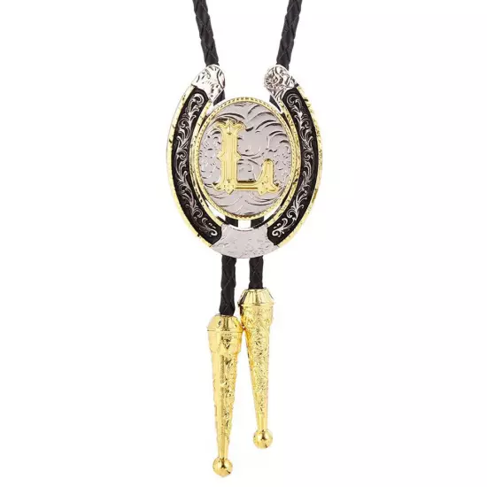 Bolo Tie for Men- Golden Initial Letter A to Z Western Cowboy Bolo Tie for Women