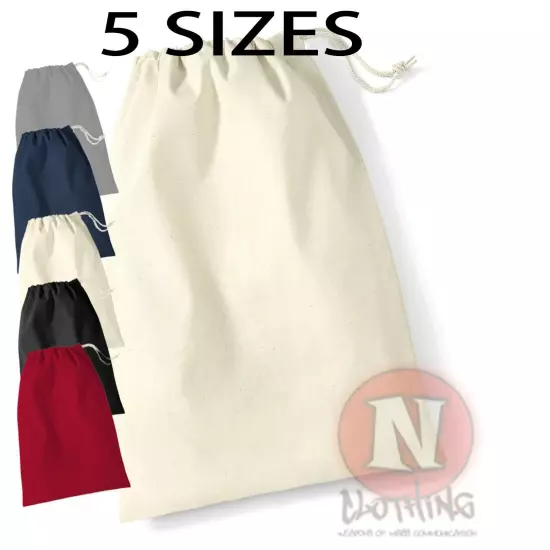 Cotton Drawstring Bag - Laundry storage toys, tidy, nappies craft school PE kit