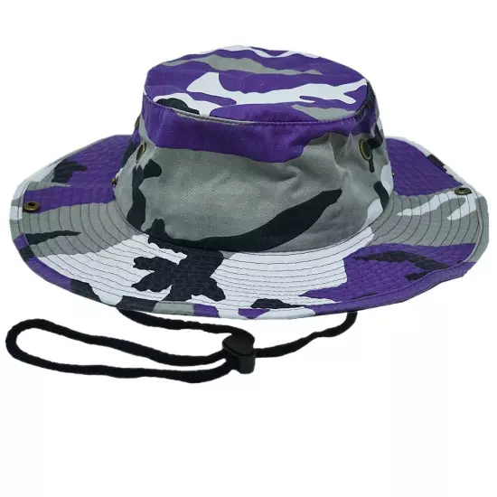 Unisex 100% Cotton Bucket Hat Fishing Camping Safari Boonie Sun Brim Summer Cap