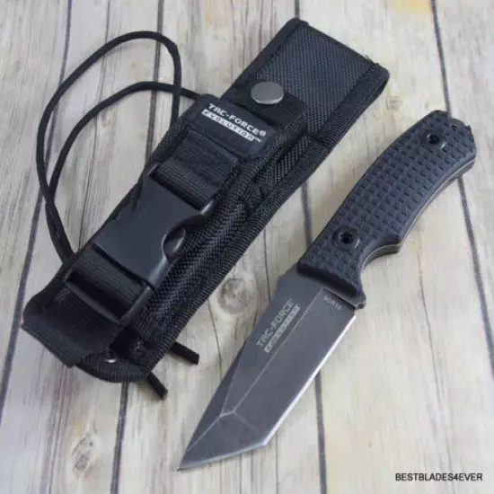 8" TAC-FORCE SMALL FIXED BLADE HUNTING KNIFE FULL TANG BLADE WITH MOLLE SHEATH