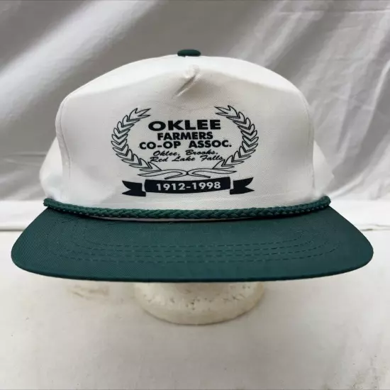 trucker hat baseball Cap Vintage Cloth Snapback Oklee Farmers Coop Brooks Green