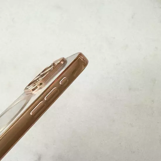 iPhone 15 Pro Clear Gold Trim Case