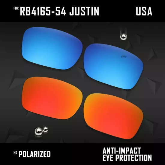 Anti Scratch Polarized Replacement Lens for-Ray Ban RB4165-54 Justin-Options