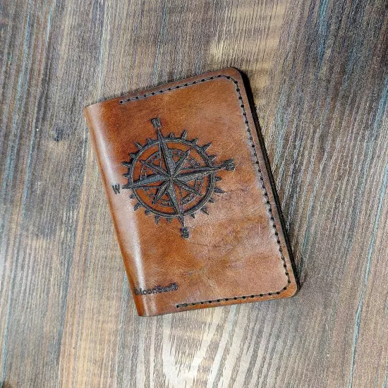 Genuine Full Grain Leather Passport Cover Field Notes Brown color leather 