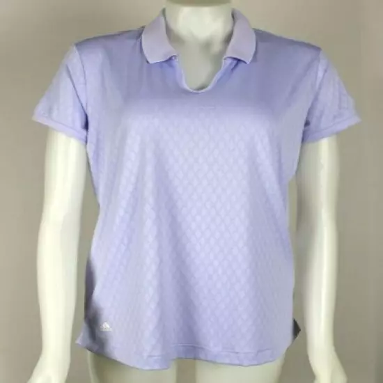 Adidas Womens Puremotion Golf Diamond Pattern Lavender Polo Shirt Sz Large NWT