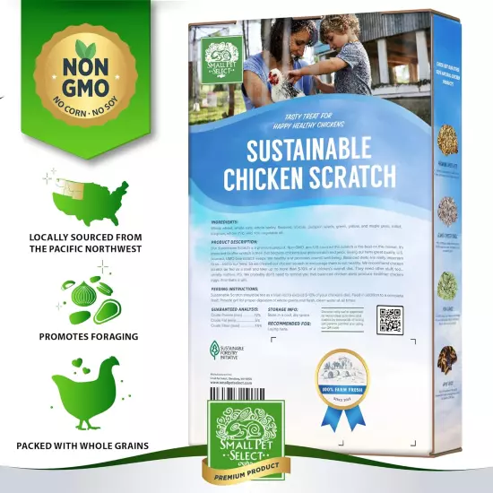 Small Pet Select Sustainable Chicken Scratch, Non-Gmo, Corn Free, Soy Free. Loca