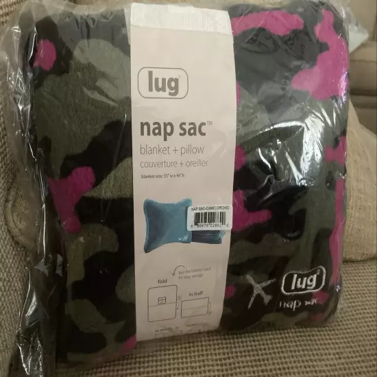 Lug Nap Sac Blanket And Pillow In Camo Orchid (Pink) - NEW In Package