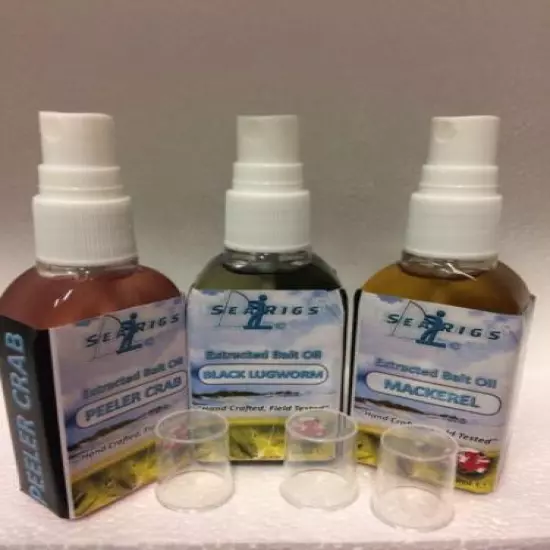  Sea Fishing BAIT OIL - Natural Liquid Attractor Concentrated Sprays x6 samples