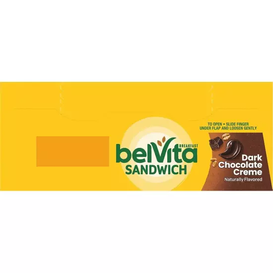 belVita Breakfast Sandwich Dark Chocolate Creme Breakfast Biscuits 30 Total P...