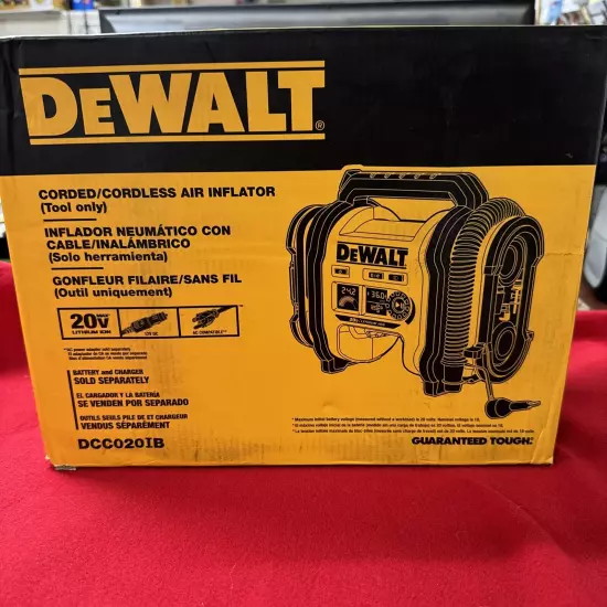 DeWALT DCC020IB 20V High-Pressure Corded Cordless Air Inflator NEW