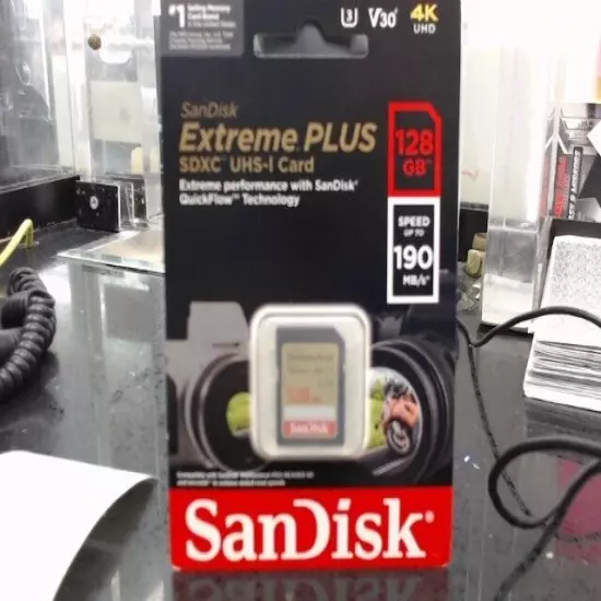 SanDisk Extreme Plus SDXC UHS-I Card (128GB) 190 MB/S SPEED (EZ1006748)