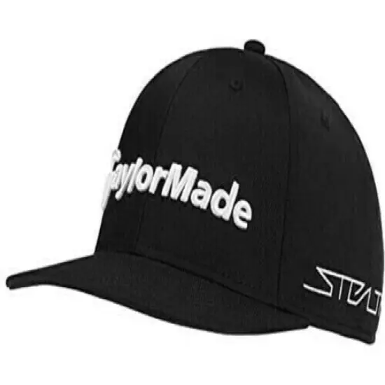 TAYLORMADE Golf Tour Radar Black Hat Cap STEALTH TP5 logo Adjustable Performance