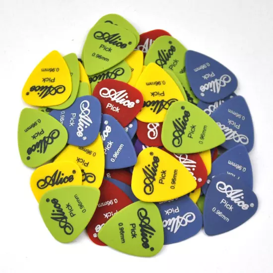 Lots of 100pcs Alice AP-F Matte Nylon Guitar Picks Multi Thickness Mixed Colors