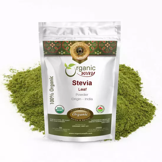 Organic Way Stevia Leaf Extract Powder - Organic, Kosher & USDA Certified