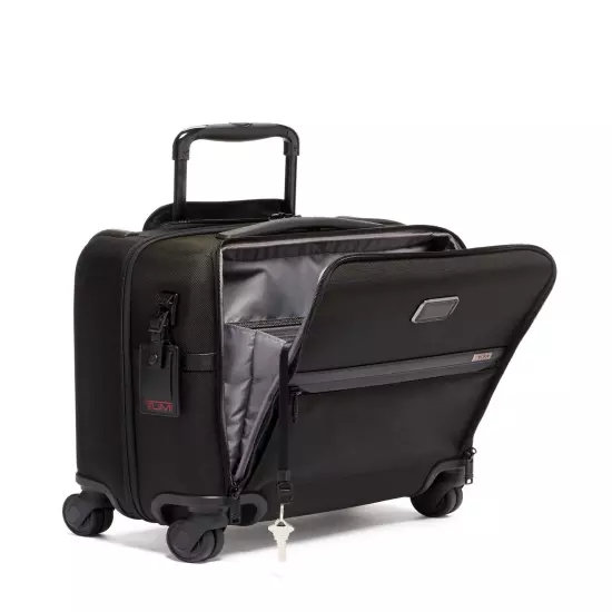 TUMI Alpha 3 Compact 4 Wheeled Brief - BLACK - 117157-1041