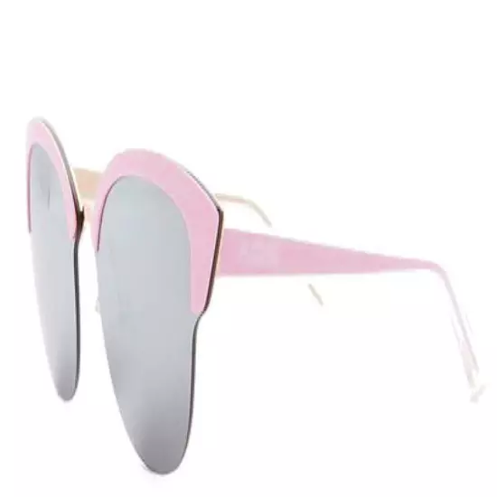 AQS Aquaswiss Cat Eye Sunglasses Pink Gray $149 Mirrored Lens 70-13-145 Italy