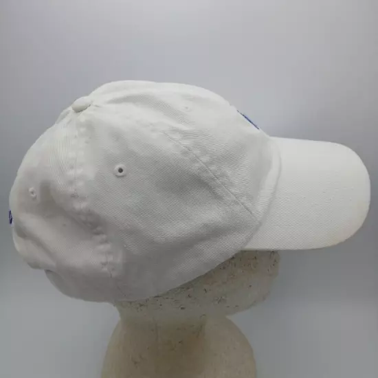 Polo Ralph Lauren Hat Cap Strap Back Solid White with Blue Pony Logo and Script