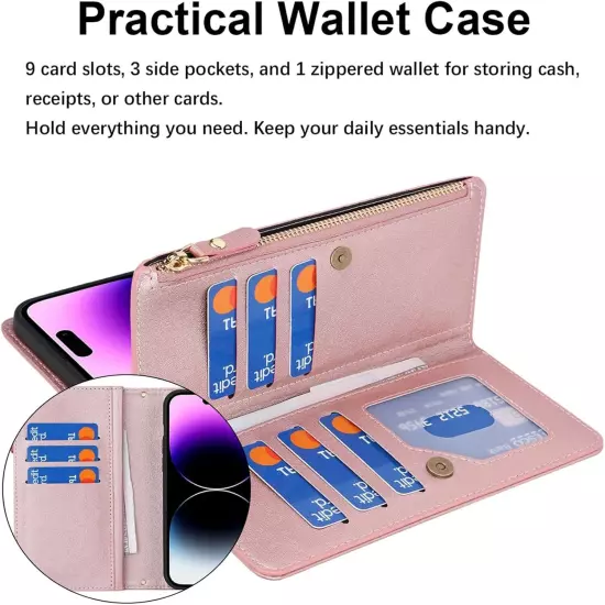 Wallet Case for iPhone 15 Pro Max with Strap iPhone 15 Pro Max Case Wallet