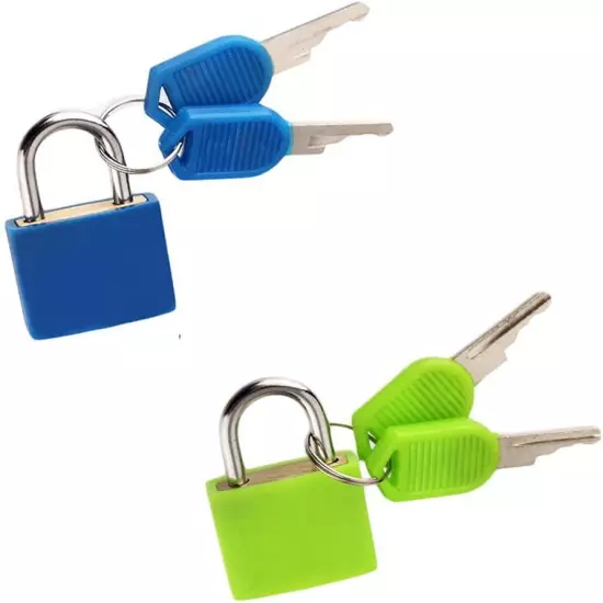 Mini Padlock with Key Suitcase Lock 4 Colors Backpack Luggage Small Locks 4Pcs