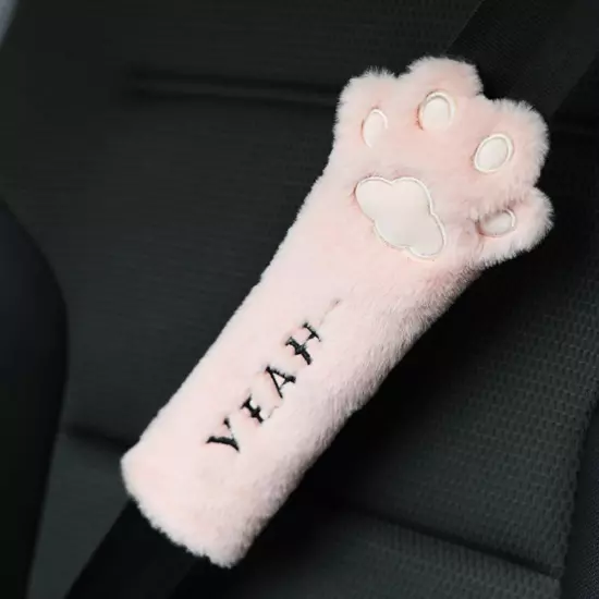 Cute Universal Plush Neck Pillow Comfort Car Headrests Cat Claw Women Cushion~Ð