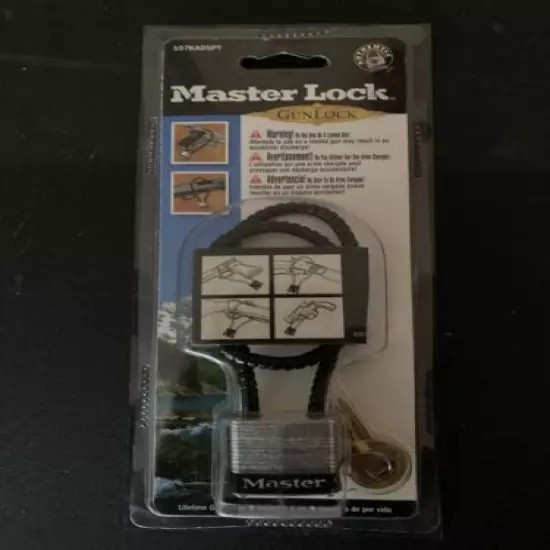 Master Lock Gun Lock 107KADSPT Steel Padlock with Keys Braided Steel Cable