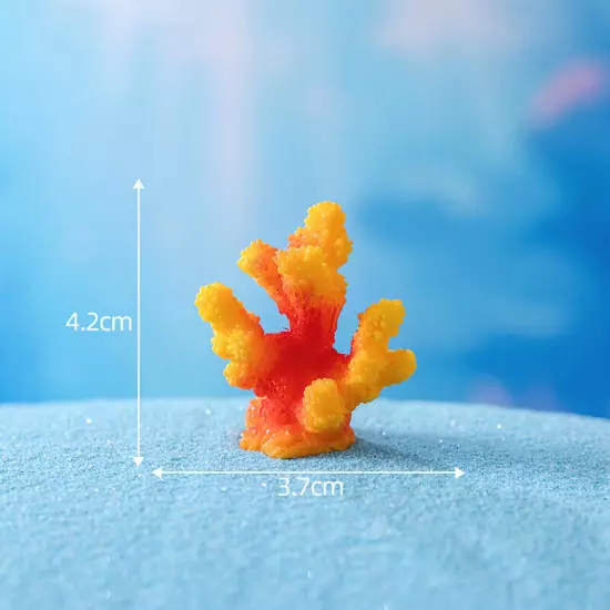 Cute Micro Colorful Artificial Coral Mermaid Resin Ornament Fish Tank Decorat Sn