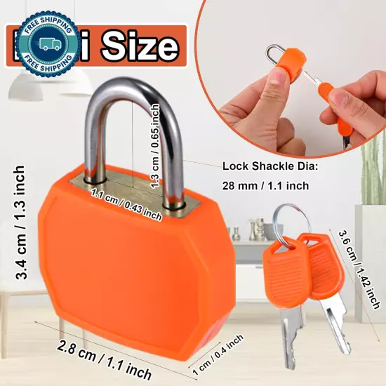 12 PCS Multicolor Small Suitcase Locks with Keys-28mm Padlocks for Luggage&More