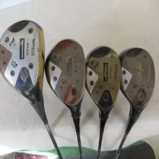 RARE WILSON STAFF II 4300 1,3,4,5 WOOD SET WILSON ULTRALITE STIFF STEEL MEN RH