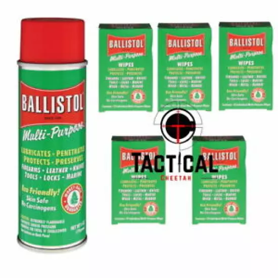 Ballistol Multi-Purpose Wipes ( 50 wipes) 1 Can of 6 oz Spray Gun Cleaning 