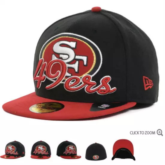 San Francisco 49ers Fitted Hat 2024 New Style Football Cap Mens Flat Brim Cap