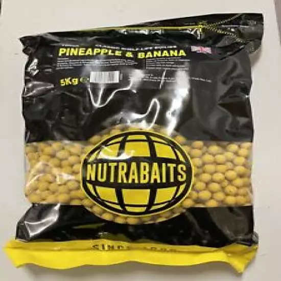 Nutrabaits 5kg 15mm Pineapple & Banana Shelf Life Boilies Carp Bait