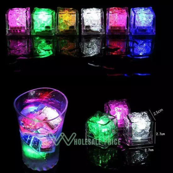 40 pieces Rainbow Flash Color Light Up Party Rave club Wedding LED Glow Ice Cube