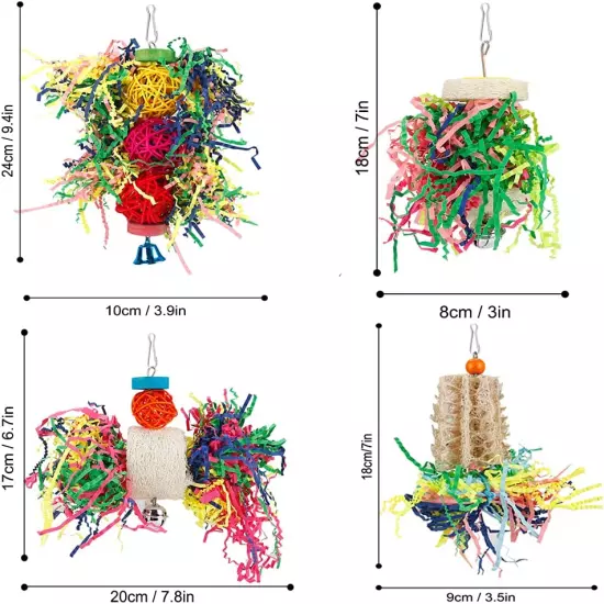 Bird Shredding Foraging Toys for Parakeets, Conures, Cockatiels, and Budgies